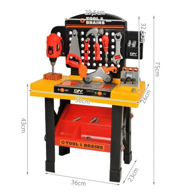 Dječji stol s alatima dimenzije