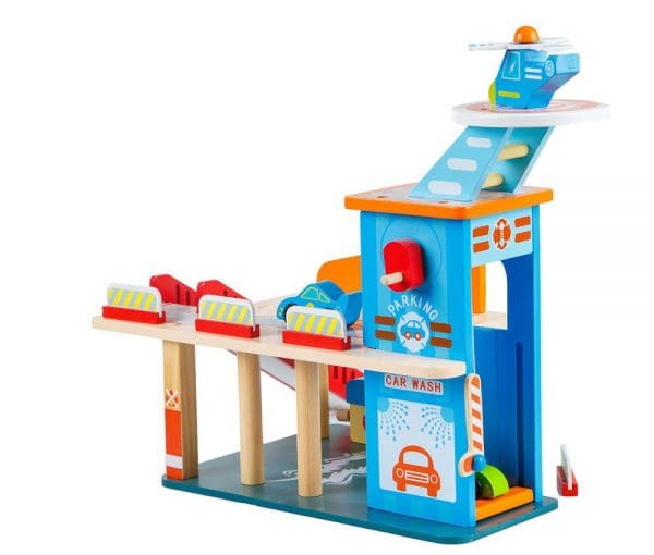 Drvene igračke - garaža za autiće