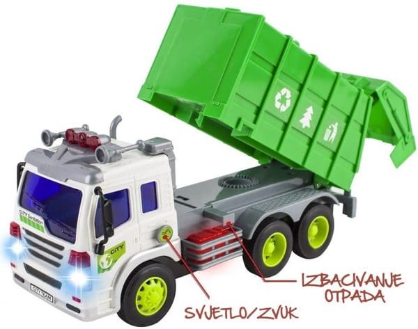 Kamion za smeće bijeli kontejner
