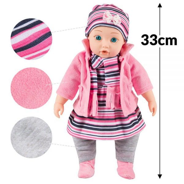 Lutka beba sa zvukom i dodacima za oblačenje - dimenzije