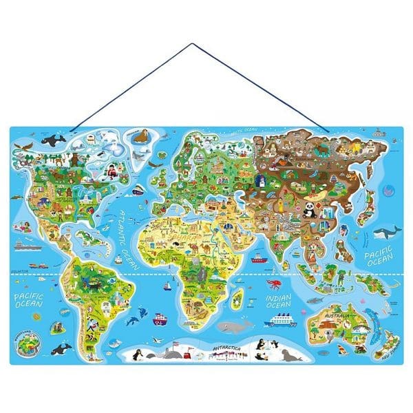 Drvena karta svijeta za djecu