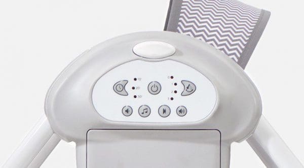 Kinderkraft Flo ležaljka gumbi za podešavanje ljuljanja i melodija