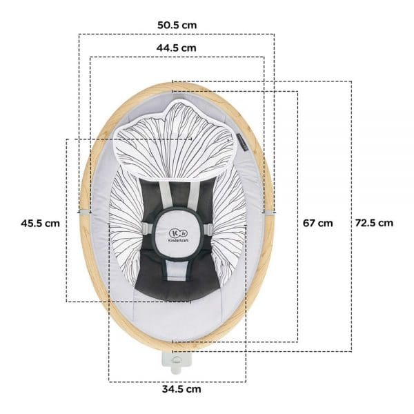 Ležaljka za bebe Kinderkraft Lumi 2 u 1 dimenzije ležaljke