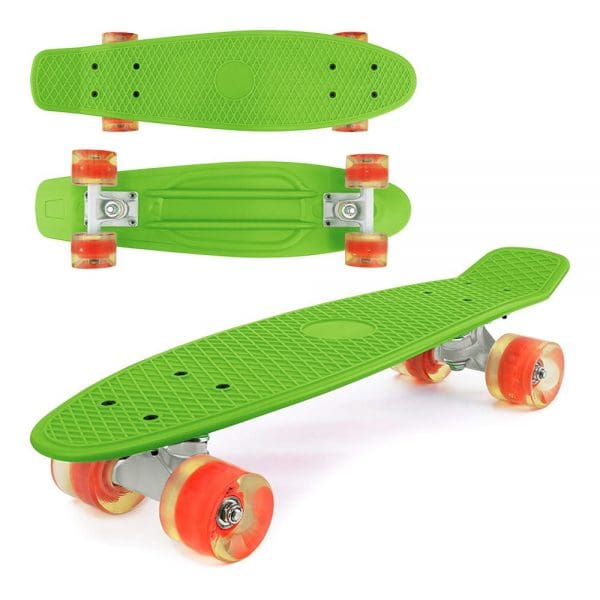 Skateboard sa svjetlećim kotačima Zeleni