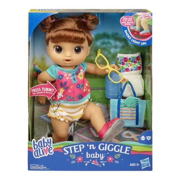 Baby Alive lutka s češljem, pelenama i bočicom Step’n Giggle