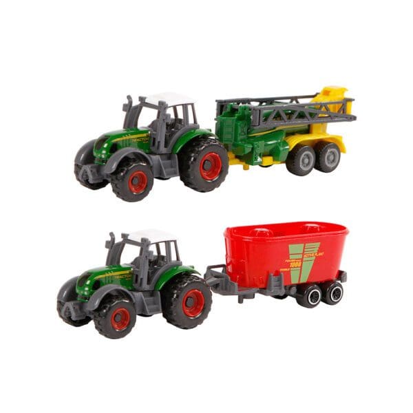 Traktor Die Cast set s poljoprivrednim strojevima i prikolicama