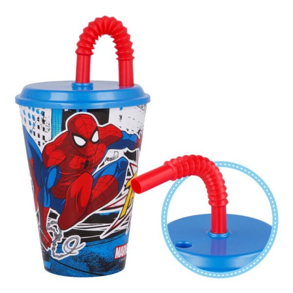 Čaša sa slamkom 430ml Spiderman
