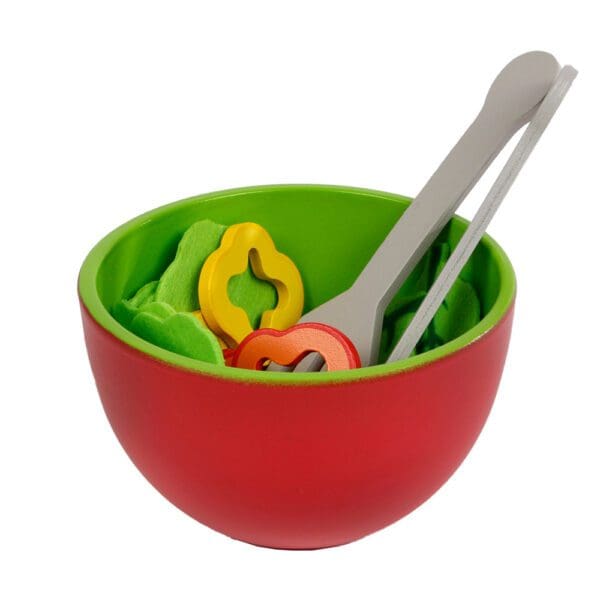 Drvena igračka Salatna zdjela s povrćem