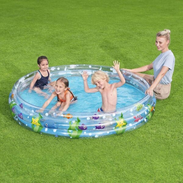 Prozirni dječji bazen s 3 prstena Podvodni svijet