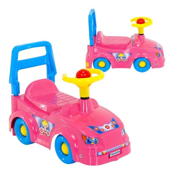Dječji auto guralica s trubicom Ružičasta