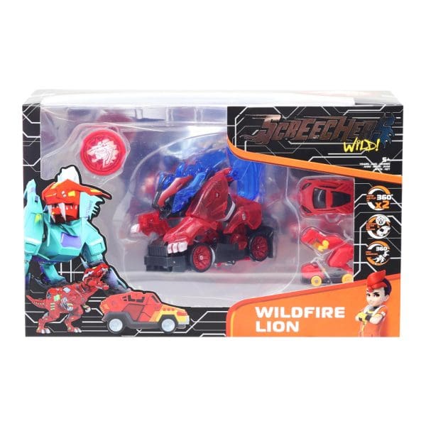 Screechers Wild 4 vozilo Wildfire Lion Premium igračka za dječake