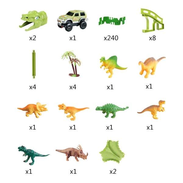 Staza za autić od 240 dijelova s dodacima Dinosaur Tracks