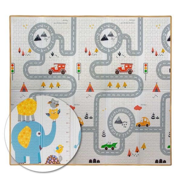Dvostrana podloga za bebe Milly Mally Play Happy Zoo