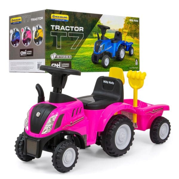 Traktor guralica Milly Mally New Holland Ružičasta