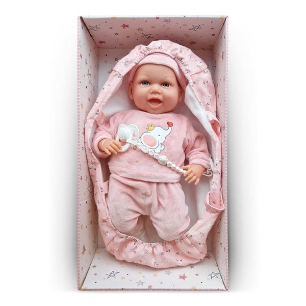 Dječja igračka Lutka beba u nosiljci 46cm