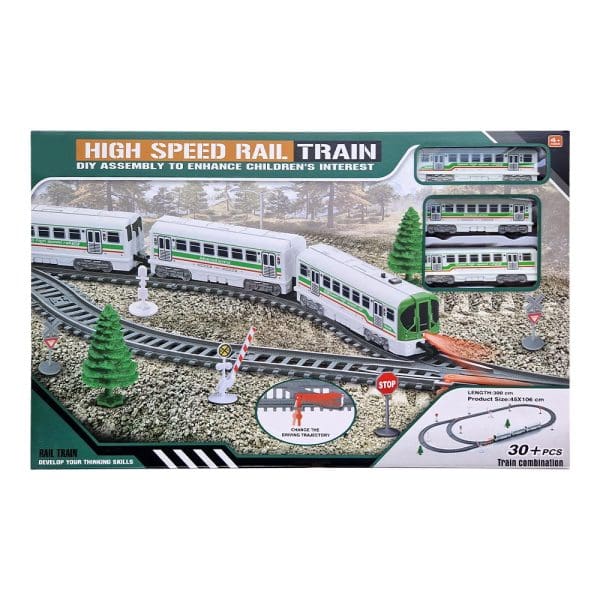 Putnički vlak sa željezničkom prugom i dodacima High Speed Rail