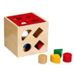 Didaktička drvena kocka za bebe s oblicima za umetanje