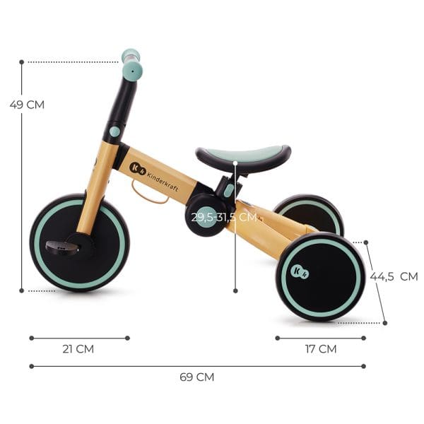 Dječji tricikl Kinderkraft 4Trike 3 u 1 Dimenzije