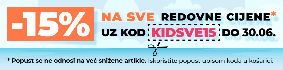 Kod za popust KIDSVE15 do 30.06.