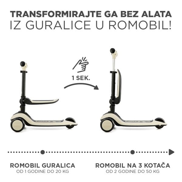 Romobil guralica Kinderkraft Halley 2 u 1 Transformacija bez alata