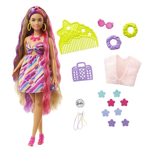 Lutka s dodacima za dotjerivanje kose Barbie Totally Hair
