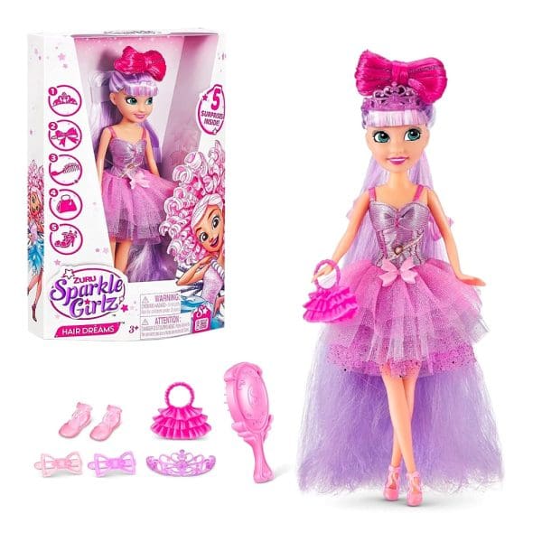 Sparkle Girlz lutka Hair Dreams Ljubičasta