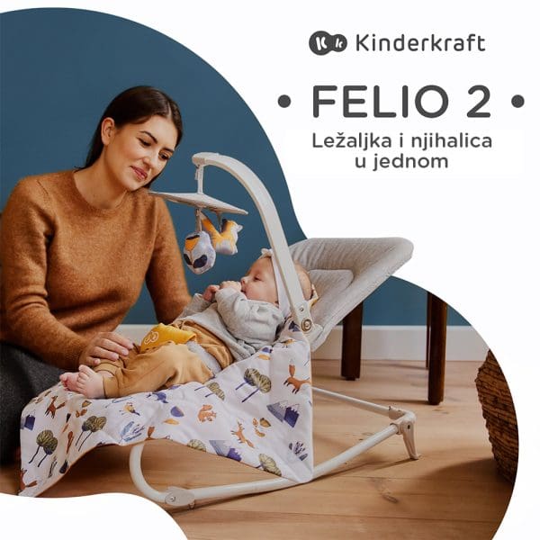 Višenamjenska ležaljka i njihalica za bebe 2 u 1 Kinderkraft Felio