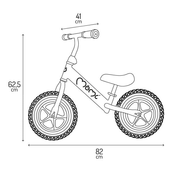 Bicikl bez pedala MoMi Fleet Dimenzije