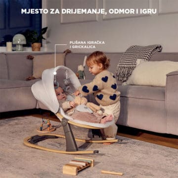 Ležaljka s plišanom igračkom i grickalicom za bebe Kinderkraft Elsu