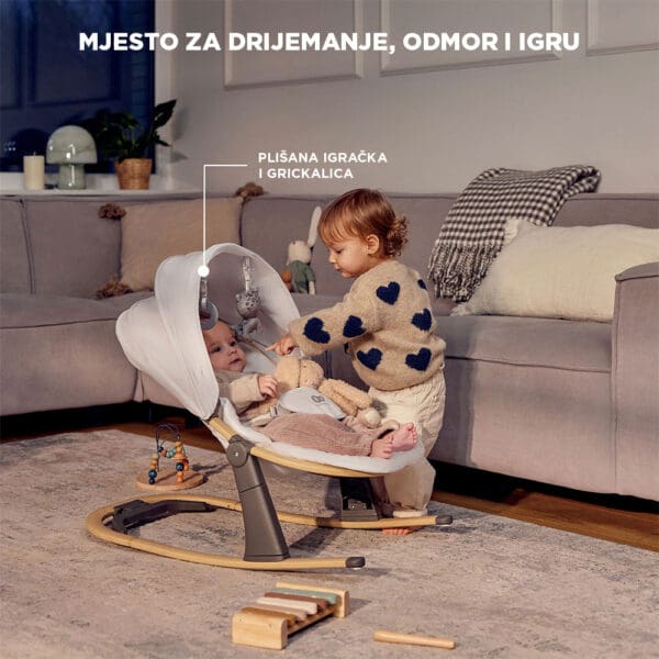 Ležaljka s plišanom igračkom i grickalicom za bebe Kinderkraft Elsu