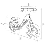 Sklopivi bicikl bez pedala MoMi Noru Dimenzije