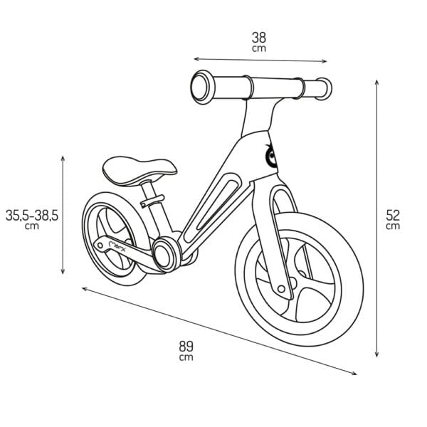 Sklopivi bicikl bez pedala MoMi Noru Dimenzije