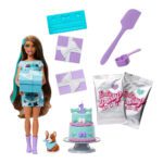 Lutka za djevojčice Barbie s ljubimcem, rođendanskom tortom i poklonima iznenađenja Brineta
