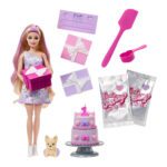 Lutka za djevojčice Barbie s ljubimcem, rođendanskom tortom i poklonima iznenađenja Plavuša