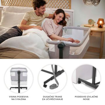 Prijenosni krevetić podesive visine Kinderkraft Nestee Up 2